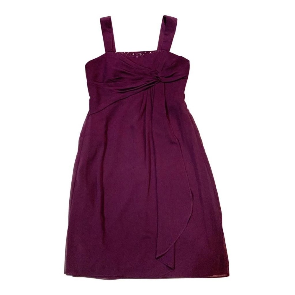 EUC David's Bridal Girls Junior Sz 16 Plum Purple Short Formal Homecoming Dress - Picture 1 of 1